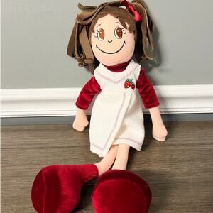 Dan Dee Collectors Choice Strawberry Doll Plush Soft Brown Hair Embroidered Face